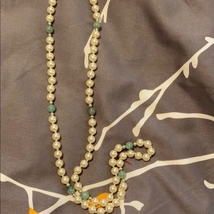Pearl and jade necklace